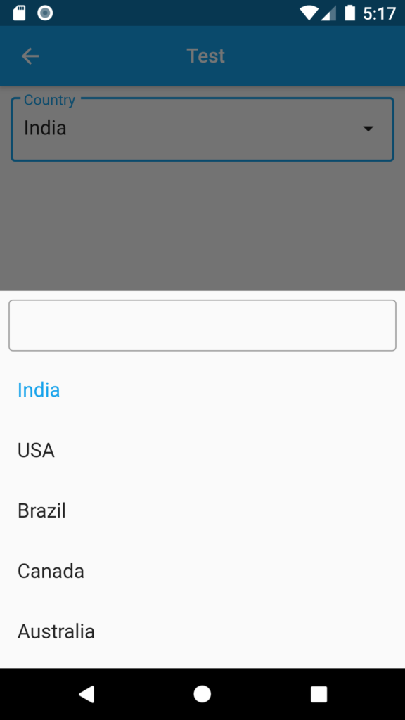 searchable dropdown bottom sheet in flutter 