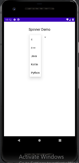 Spinner In android