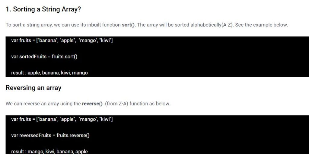 how to sort an array in javascript
